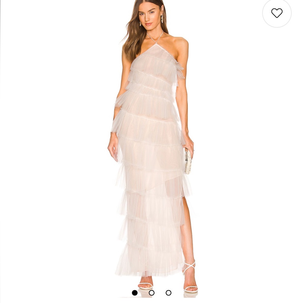 The Bar Women's One-Shoulder White Prom Dress